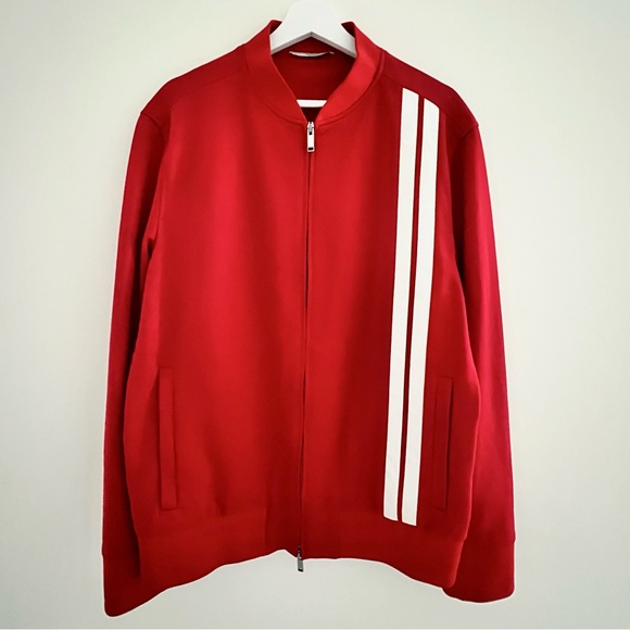 VALENTINO Archive men’s Track Jacket red white stripes bands made in Italy US 46 - Picture 9 of 16